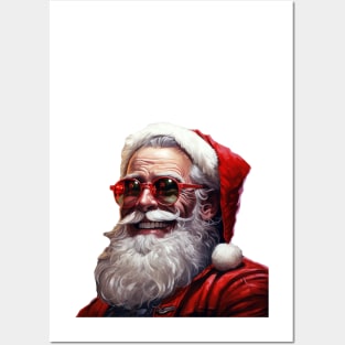 Santa claus with glasses Posters and Art